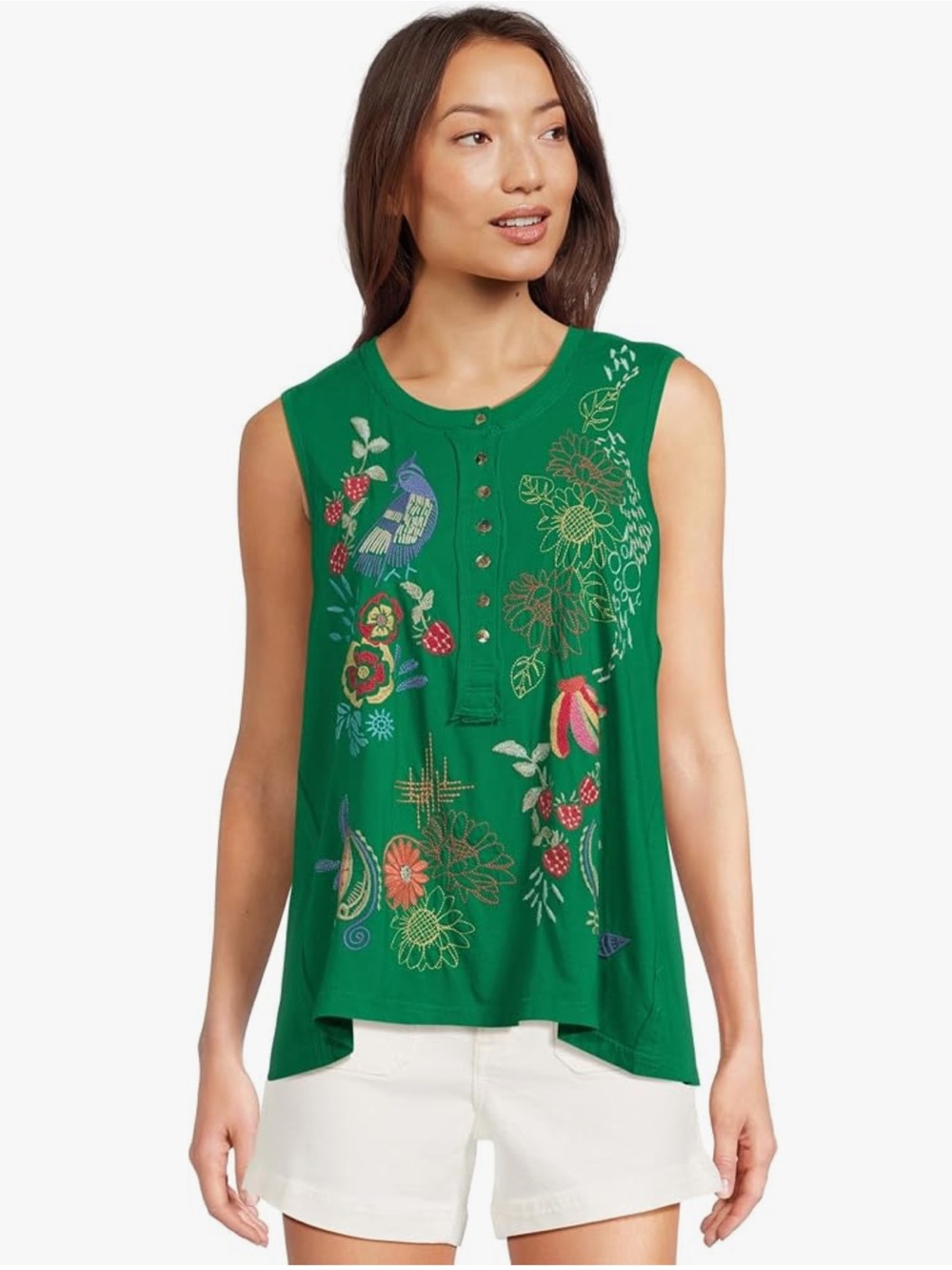 NWT JOHNNY WAS RAW DETAIL HENLEY TANK